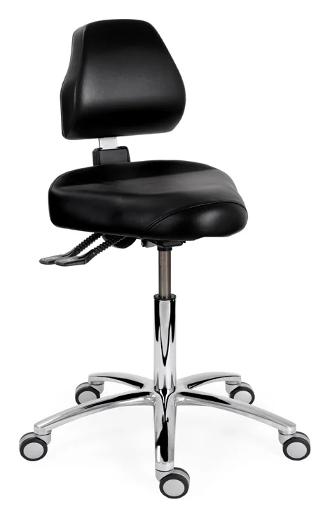BQE ComfortMove Medical 3 in zwart met driehoekige zitting en chromen onderstel