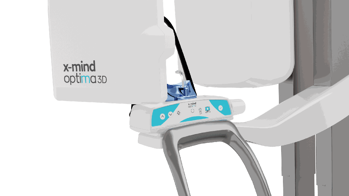 Bedieningspaneel en handgrepen van de Optima 3D