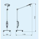 Dr. Mach LED 130F onderzoekslamp, batterijstatief op 4-voe (2)