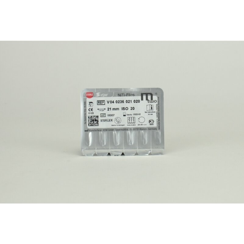 VDW Mtwo NiTi-vijl, 20/.06, 21 mm, werkdeel 16 mm (2)