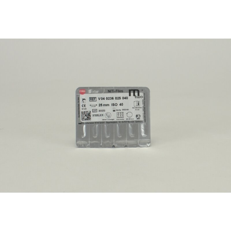 VDW Mtwo 40/.06 NiTi-vijl, 25 mm, 16 mm werkdeel (2)