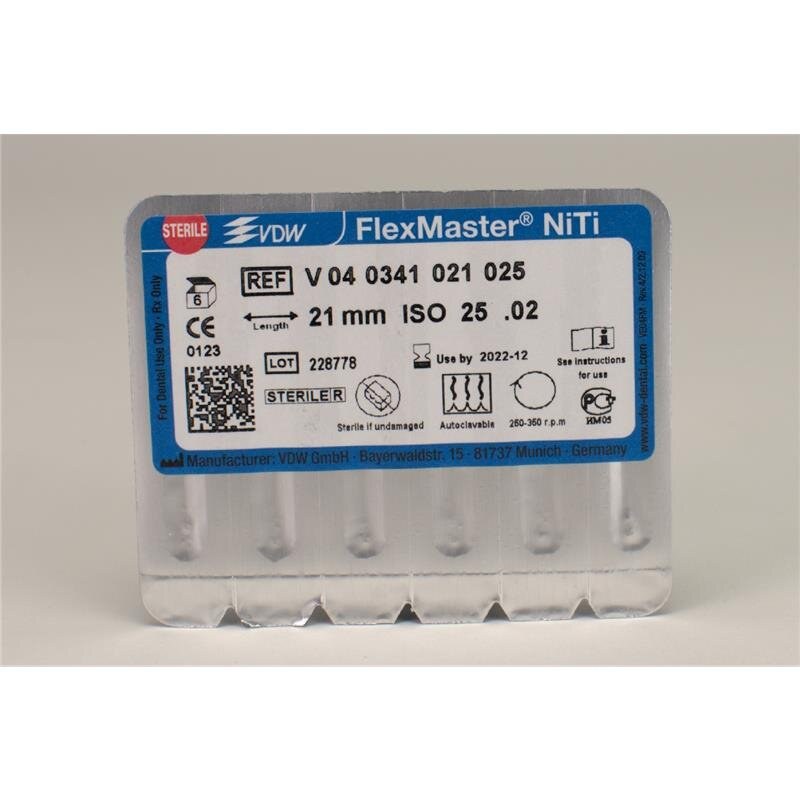 VDW FlexMaster vijl, taper 02, ISO 25, 21 mm, 6 stuks (2)