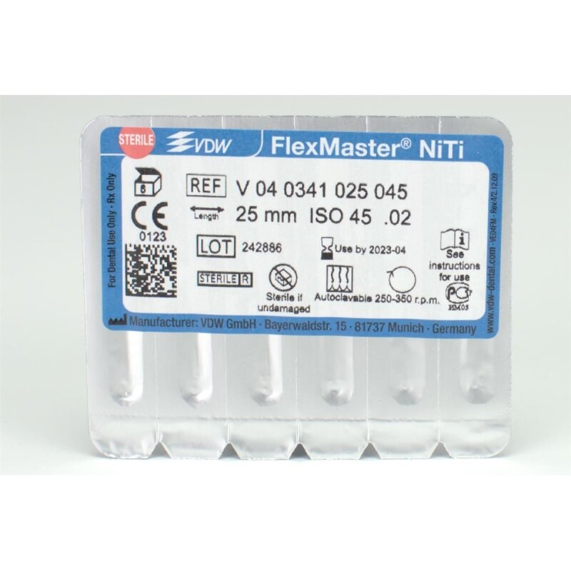 VDW FlexMaster vijl, taper 02, ISO 45, 25 mm, 6 stuks (2)