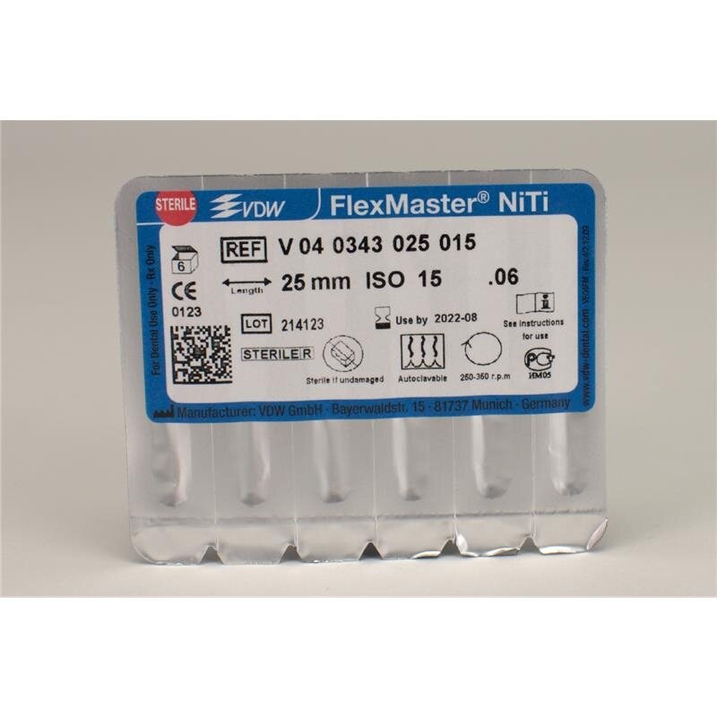 VDW FlexMaster 343/15 roterende NiTi-vijl, taper .06, 25 m (3)