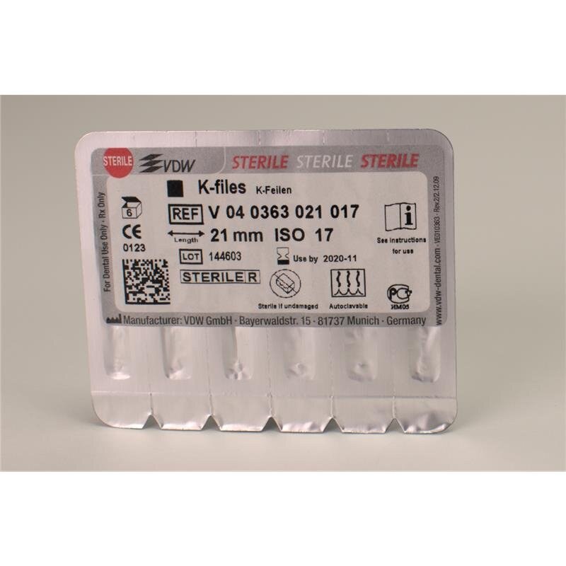 VDW Sterile K-Feilen handvijlen, ISO 17,5, 21 mm (2)