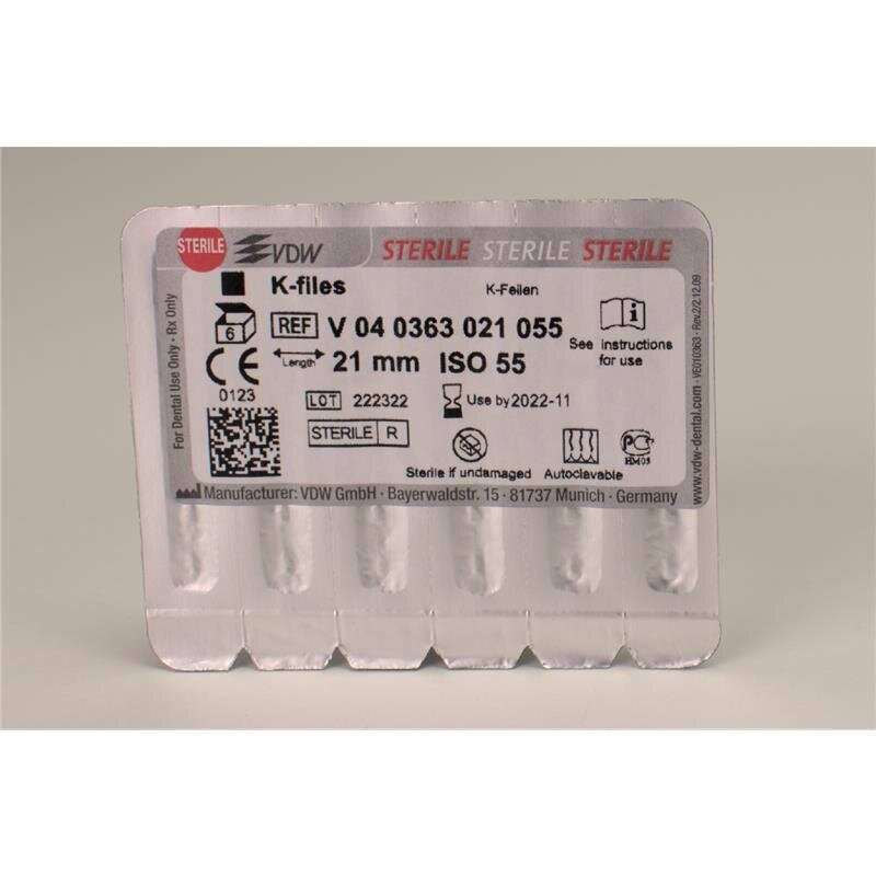 VDW Sterile K-vijlen, ISO 055, 21 mm (2)