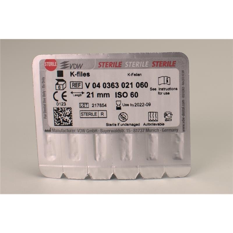 VDW Sterile K-vijlen, ISO 60, 21 mm (2)