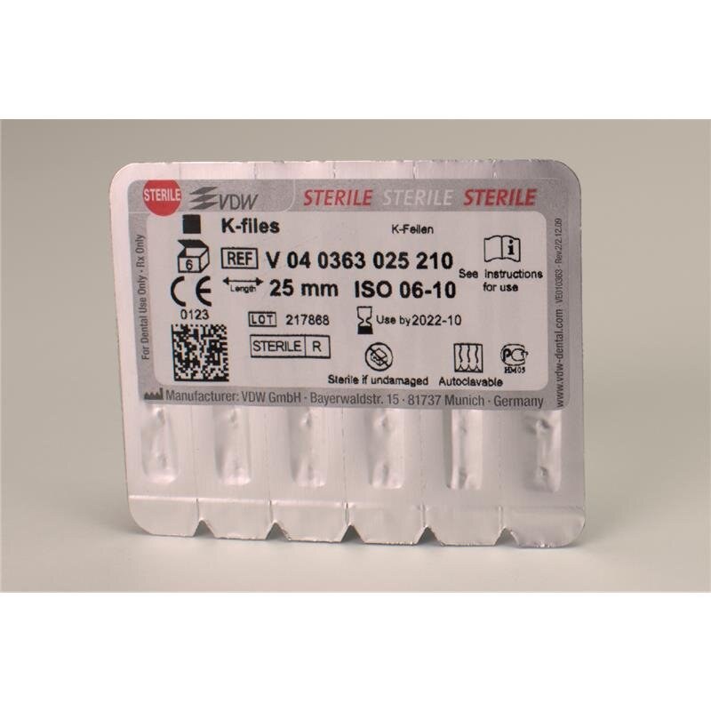 VDW 63 K-vijlen, assorti 06-10, 25 mm, steriel (2)