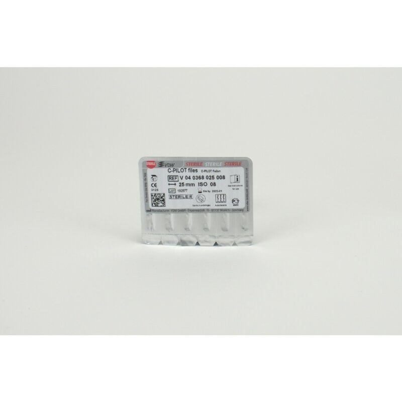 VDW C-Pilot handvijl, ISO 008, 25 mm, steriel (2)