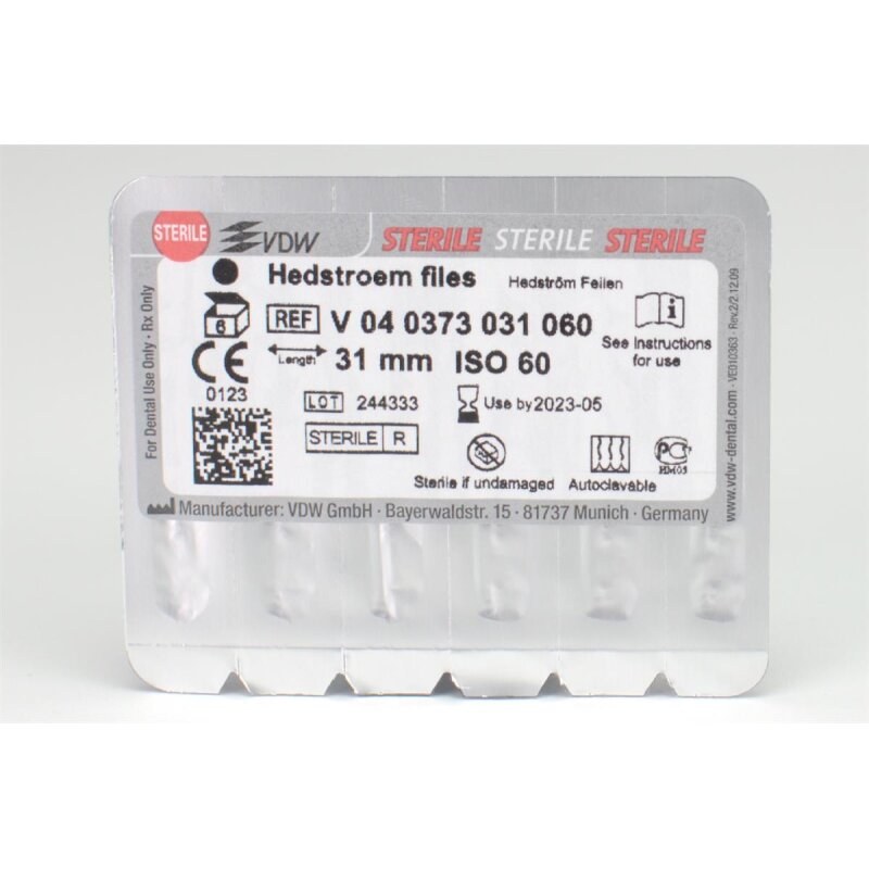 VDW Sterile Hedströmfeil, ISO 060, 31 mm, steriel (2)