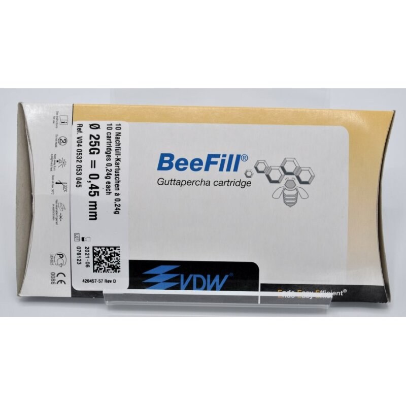 VDW BeeFill GP guttapercha cartridge, 25G, 0,45 mm (2)