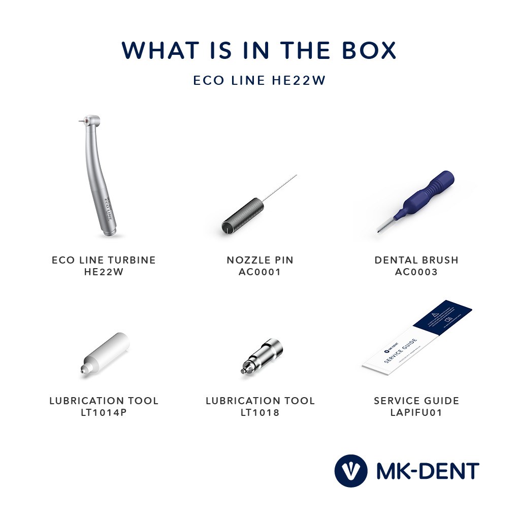 MK-dent HE22W turbine Eco Line, kleine kop, zonder licht,  (6)