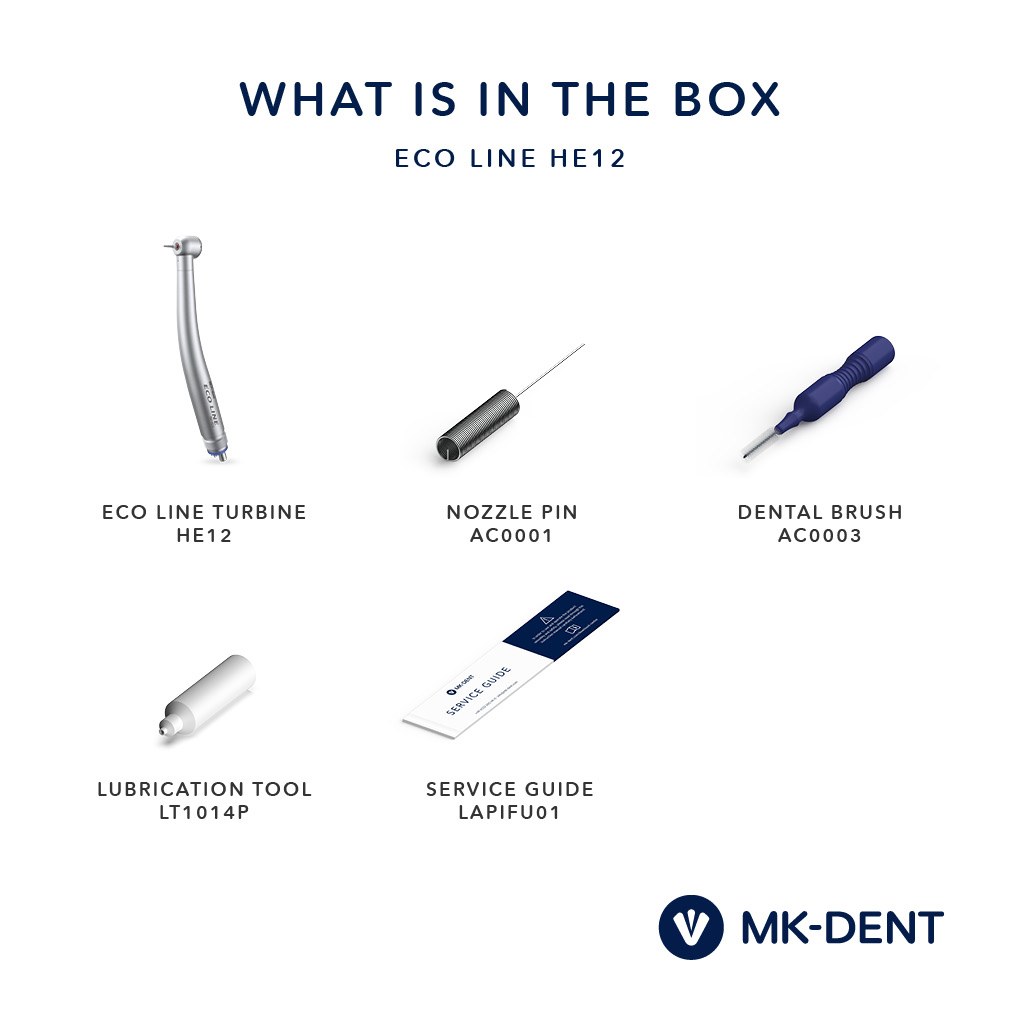 MK-dent HE12 turbine Eco Line, standaardkop, zonder licht, (6)