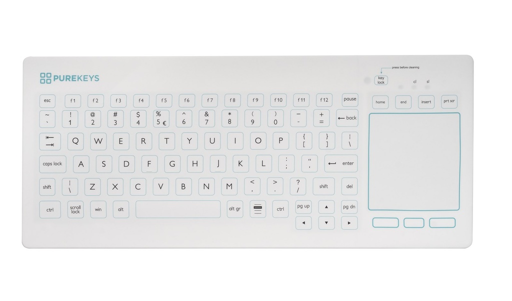 Purekeys Compact FA Medisch Keyboard - touchpad (wit) (2)