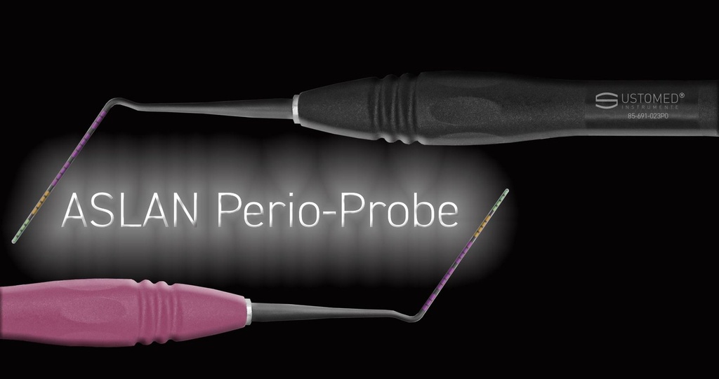Ustomed ASLAN parodontale sonde 23 mm, kleurcodering, PEEK (3)