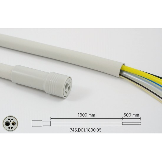 Mytronic Air motor/turbine hose (1800 mm) 4-hole with light