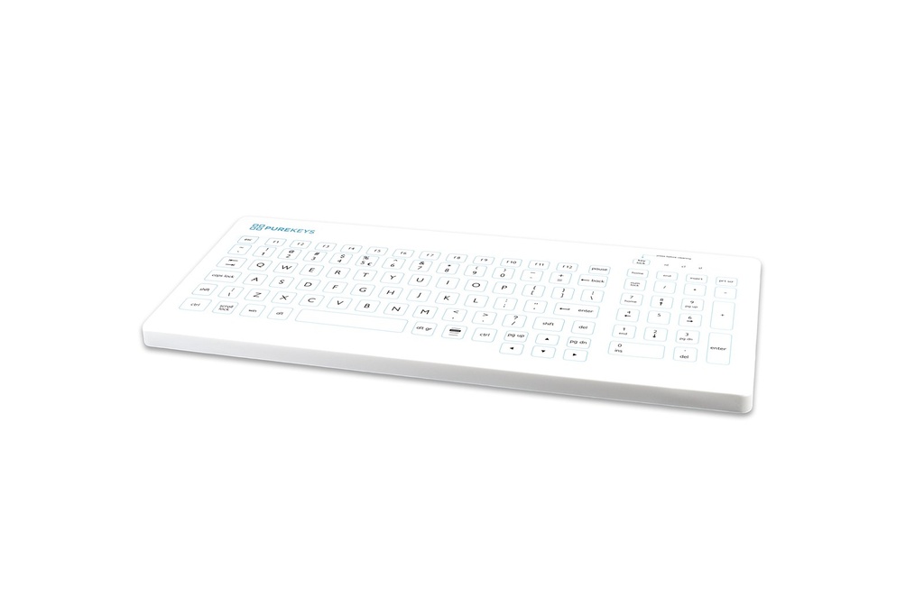 Purekeys Compact FA Medisch Keyboard - draadloos (wit)