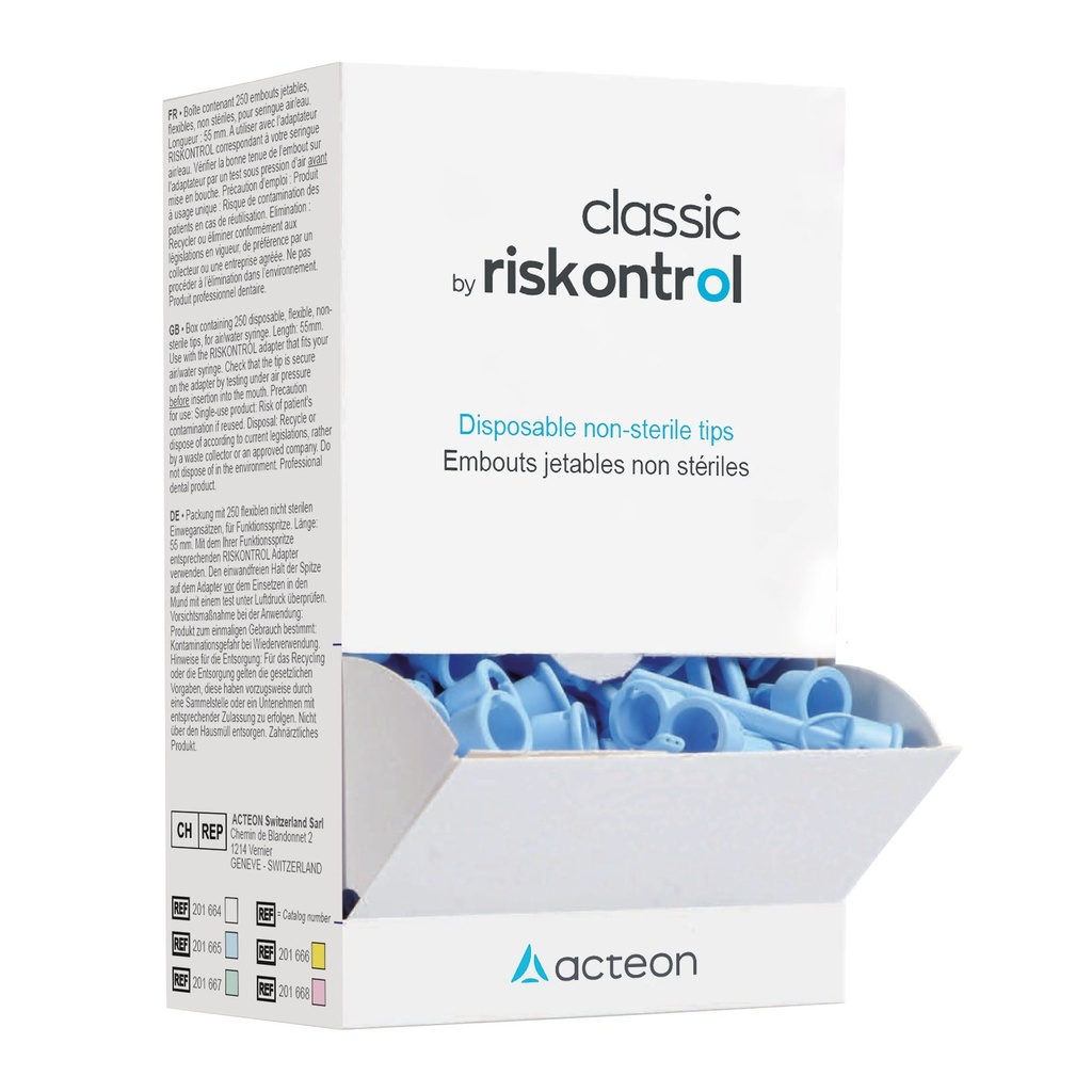 Acteon Riskontrol Classic niet-steriele tips - blauw (250 stuks)