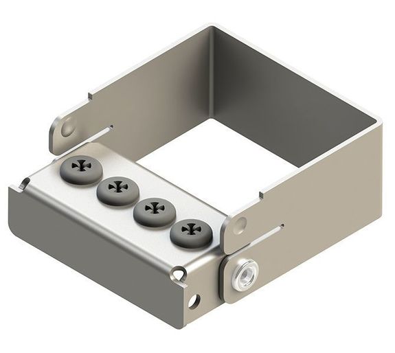 [206025-1] Nichrominox Plug'In Borenblok - 4 gaten - 4cm hoog (Grijs)