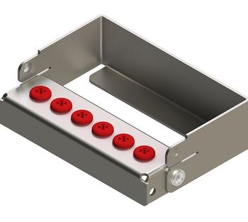 [206002-3] Nichrominox Plug'In 6 borenblok voor lange boren, 6 gaten, 4 cm hoog (Rood)