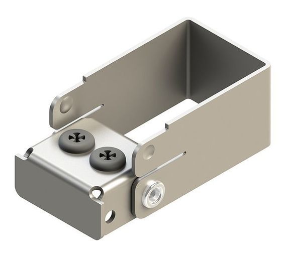[206023-1] Nichrominox Plug'In Borenblok - 2 gaten - 4cm hoog (Grijs)