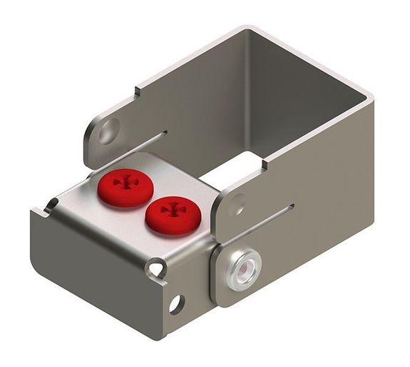 [190203-3] Nichrominox Plug'In Borenblok - 2 gaten - 3cm hoog (Rood)