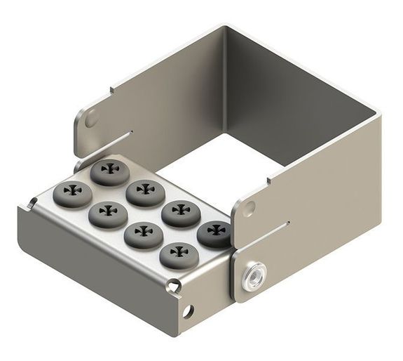 [206030-1] Nichrominox Plug'In Borenblok - 8 gaten - 4cm hoog (Grijs)