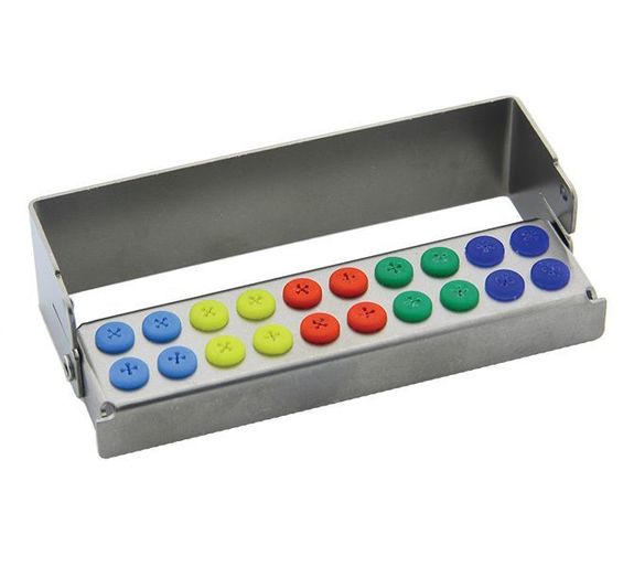 [190214-1] Nichrominox Plug'In Borenblok - 20 gaten - 3cm hoog (Grijs)