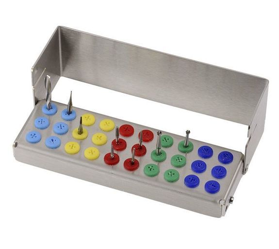 [190230-1] Nichrominox Plug'In 30 borenblok met siliconen plugs, 30 gaten in 3 rijen, 3,4 cm hoog (Grijs)