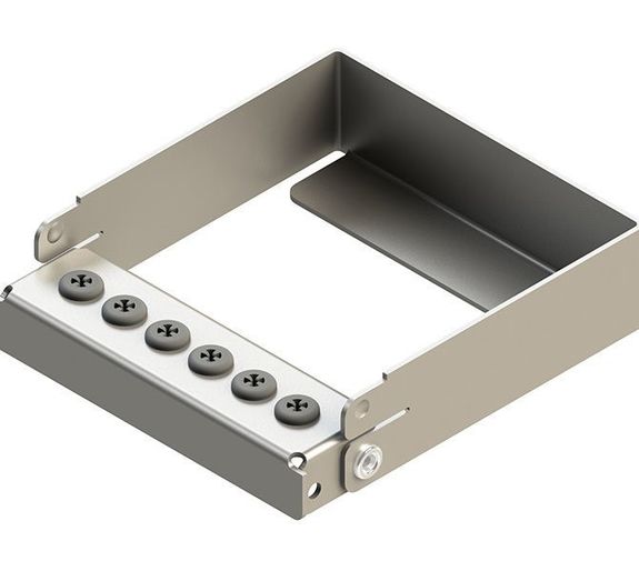 [206004-1] Nichrominox Plug'In Borenblok - 6 gaten - 7cm hoog (Grijs)