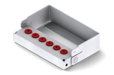 [206000-3] Nichrominox Plug'In Borenblok - 6 gaten - 5cm hoog (Rood)