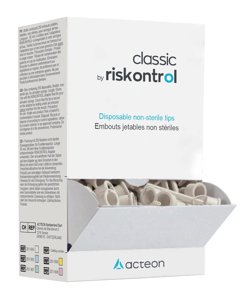 [201664] Acteon Riskontrol Classic niet-steriele tips - wit (250 stuks)