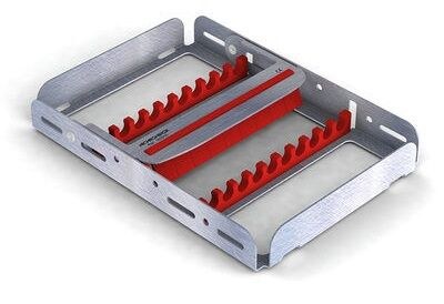 Nichrominox Easy clip 10. Houder voor 10 instrumenten, rood