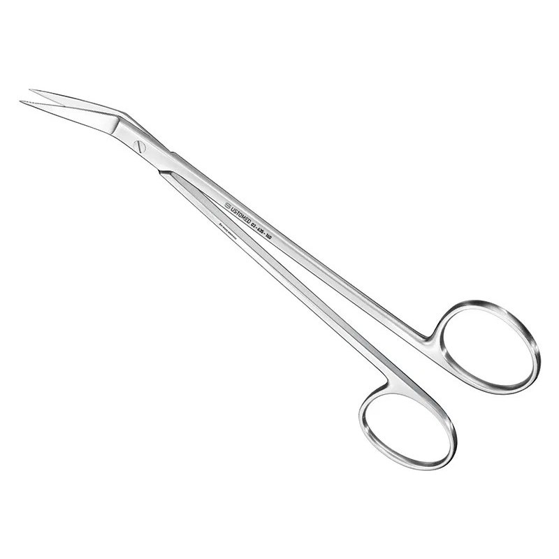 Ustomed - LOCKLIN tandvleesschaar, 16 cm, gebogen, gekarteld, standaard uitvoering