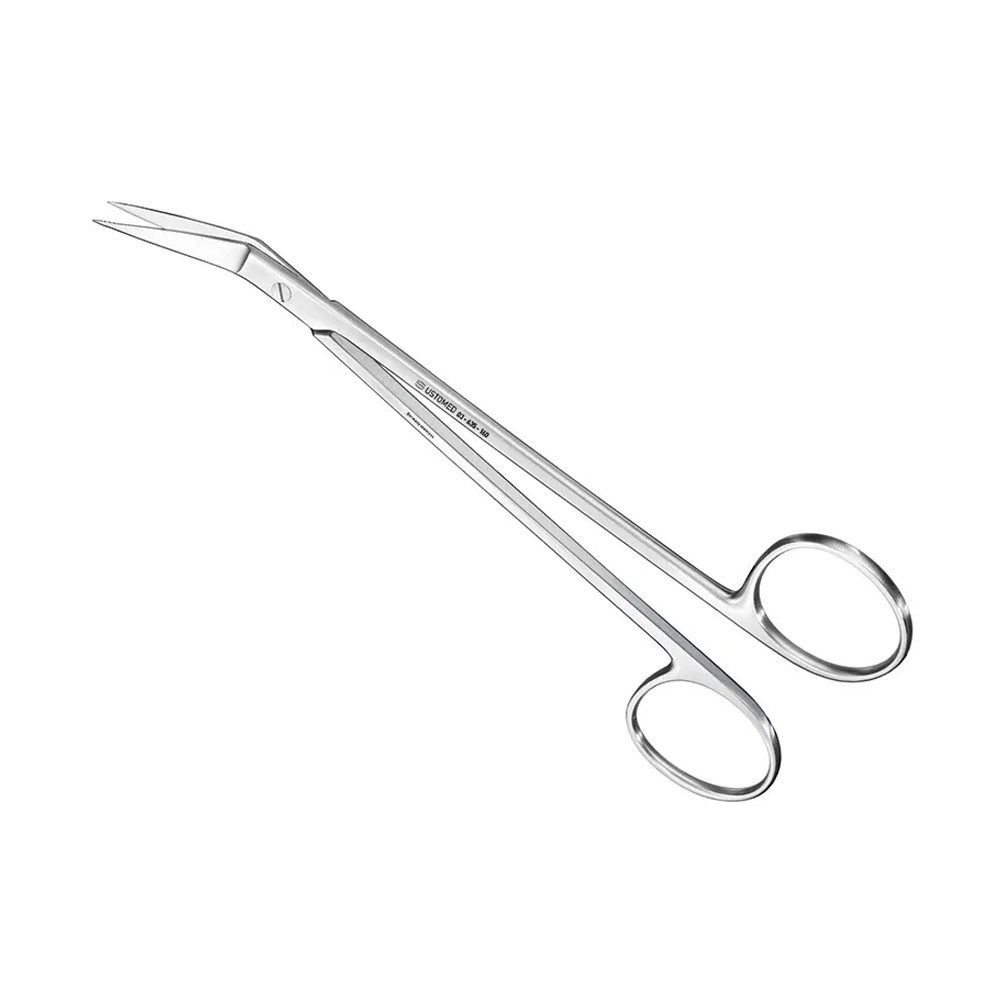 Ustomed - LOCKLIN tandvleesschaar, 16 cm, gebogen, gekarteld, standaard uitvoering