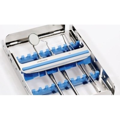 [182910-2] Nichrominox Easy clip 10. Houder voor 10 instrumenten. Blauw