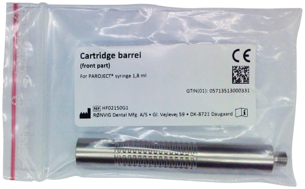 [HF02150G1] Ronvig PAROJECT cartridgehuls 1,8 ml M6