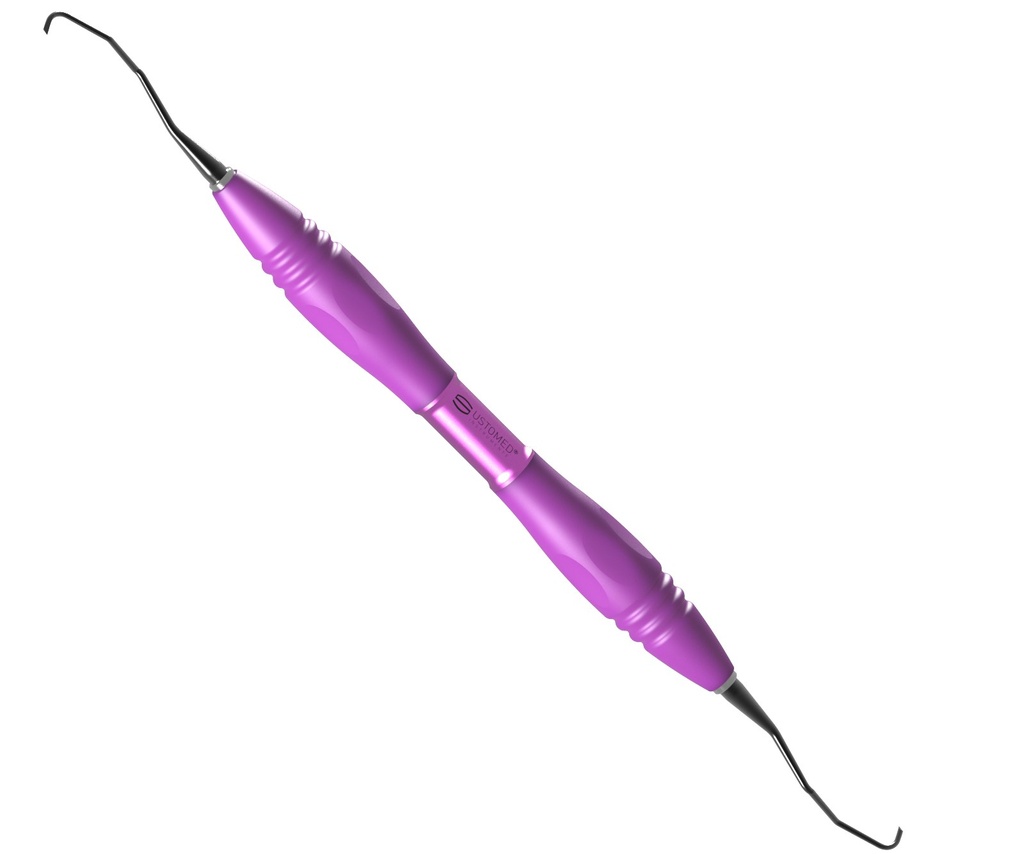 [85-779-112P7T4] GRACEY, curette, 11/12, DLC coat., PEEK handle, pink