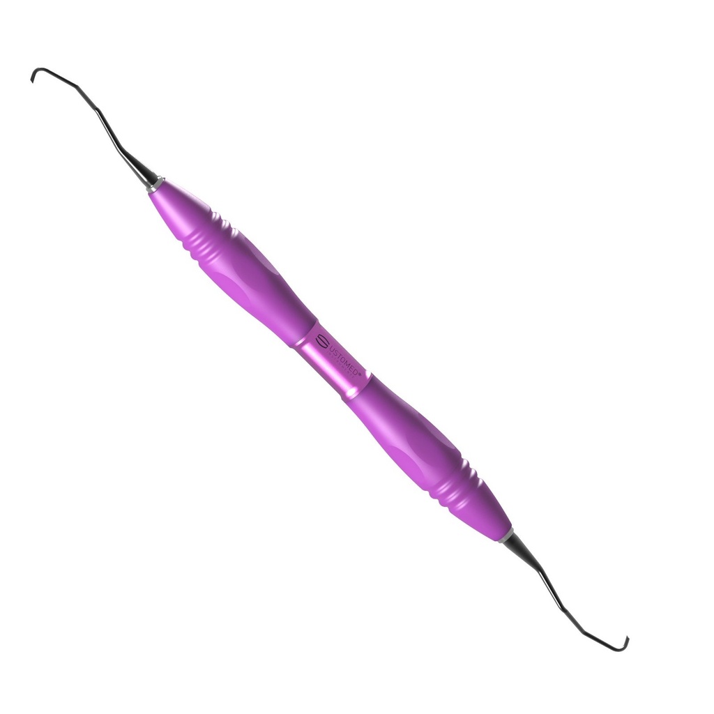 [85-779-112P7T4] GRACEY, curette, 11/12, DLC coat., PEEK handle, pink