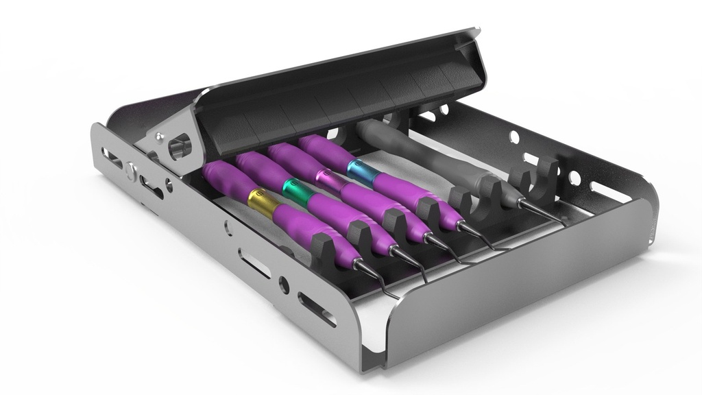 [91-321-005] Ustomed Perio-Set 91-321-005 met DLC-coating en roze PEEK handgreep