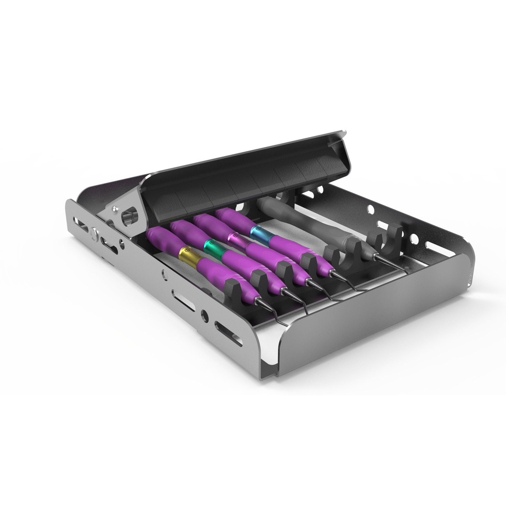 [91-321-005] Ustomed Perio-Set 91-321-005 met DLC-coating en roze PEEK handgreep
