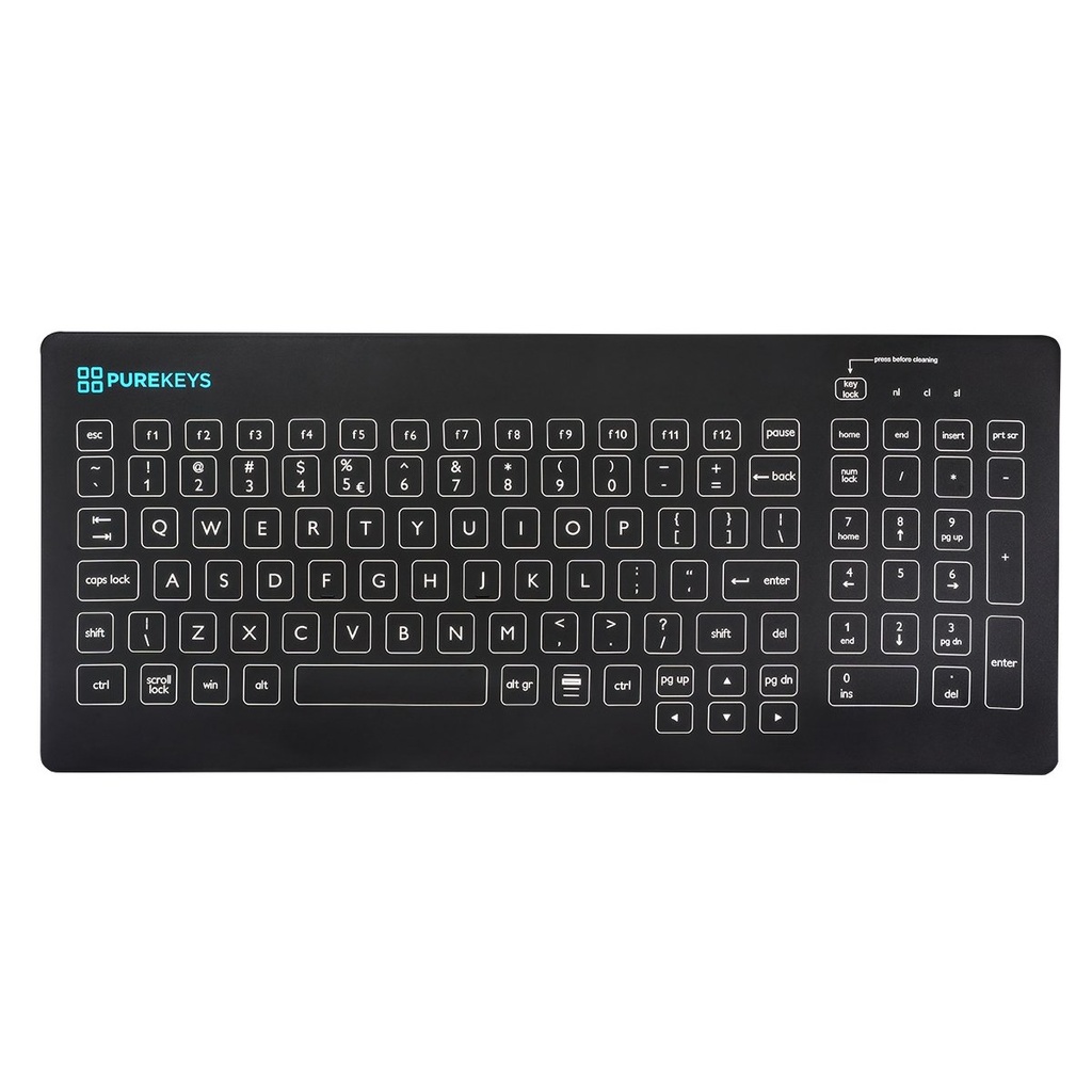[PUREKEYS-40000102] Purekeys Compact FA Medisch Keyboard (zwart)