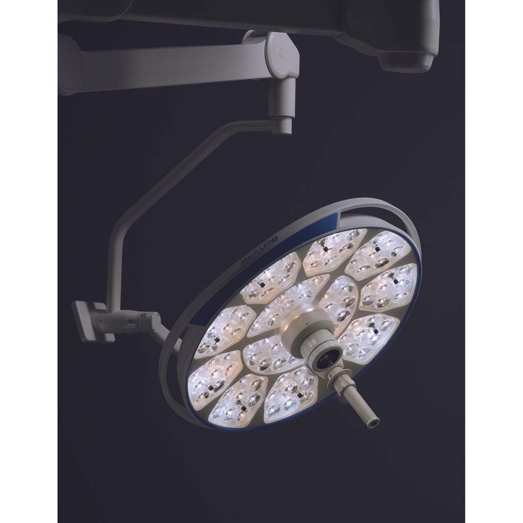 Dr. Mach LED 8MC operatielamp, plafondmodel met centrale veerarm VALIA, plafondhoogte onder 2,80 m