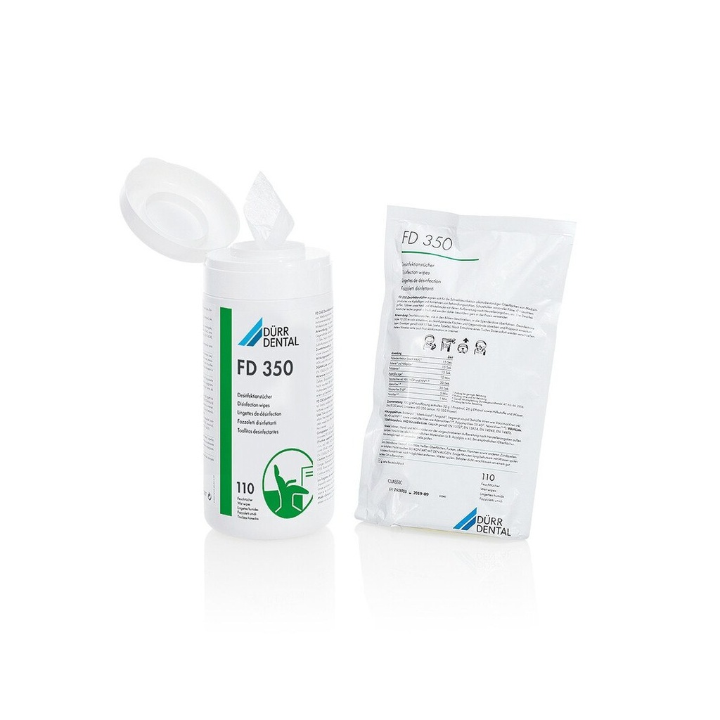 FD 350 green Disinfection wipes, Container with 50 wipes