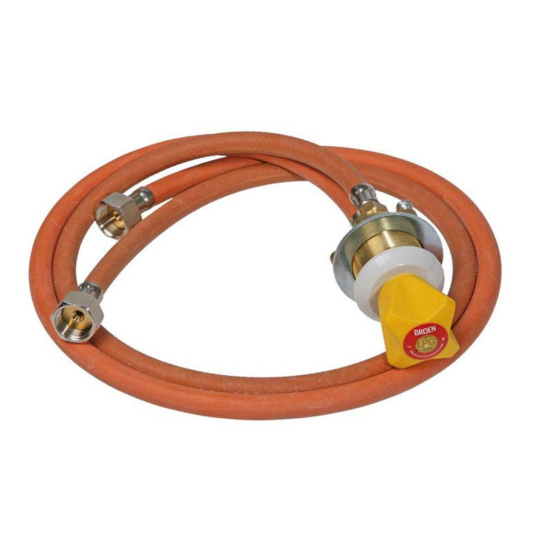 BDT gasarmatuur met 2 gasslangen, aansluiting 1/2 inch