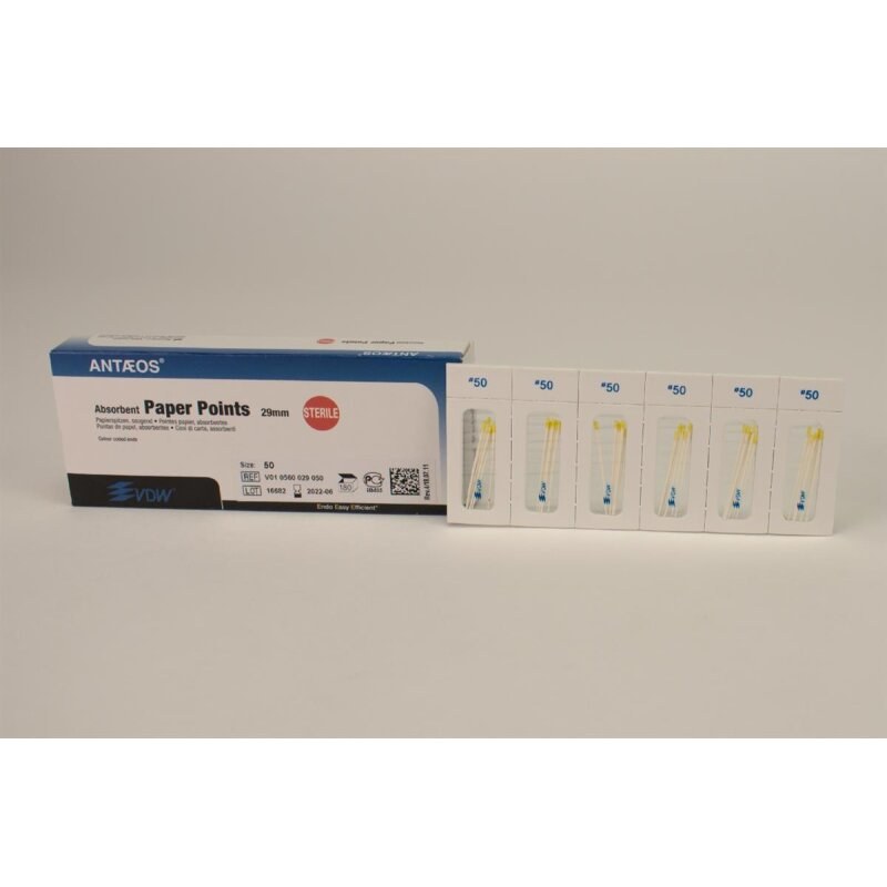 [V010560029050] VDW Taper .02 papierspitzen, steriel, ISO 050