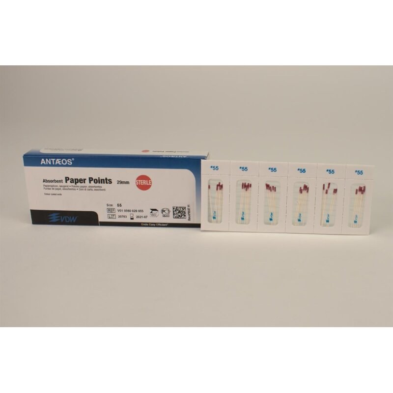 [V010560029055] VDW Taper.02 papierspitzen, ISO 55, steriel