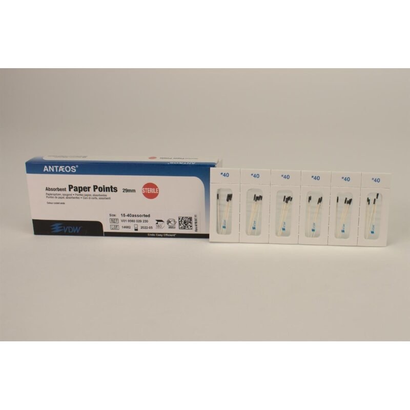 [V010560029230] VDW Taper .02 papierpunten, ISO 15-40, steriel