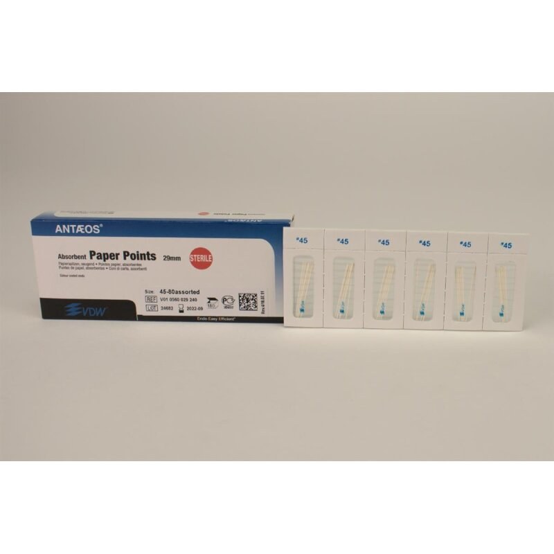 [V010560029240] VDW Taper .02 papierpunten, steriel, 45-80