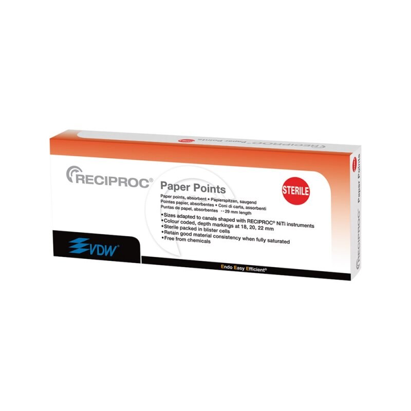 [V040216029025] VDW RECIPROC® R25 papierpunten, steriel